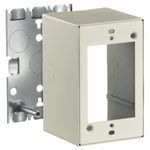 Bryant Electric HBL5744IV HBL500 1-Gang Extra Deep Switch and Receptacle Box, 2.82 in L x 2-3/4 in W x 4.54 in H, Steel, Ivory