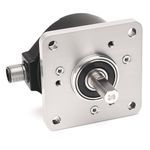 Allen-Bradley 847H-DN1A-AG00100 Incremental Encoder, 2.5" Dia., Solid Shaft, Std Square Flange, 3/8” Dia. Shaft with Flat, 4.5 5.5 V DC, 4.5 5.5 V Line Driver (TTL), Axial Exit, MS 10 Pin w/ Mating Connector, B leads A, CW, Z gated with BN, 100 PPR