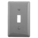 PREMISE WIRING NP1GY Standard Wallplate, 1 Gang, 4.63 in H x 2.88 in W, Nylon, Gray