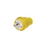 Molex® Watertite® 130147 3-Phase Straight Blade Plug with Locking Blade, 250 VAC, 20 A, 3 Poles, 4 Wires, Yellow