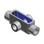 BlueKote® X57 Type X Conduit Body, 1-1/2 in Hub, Form 7 Form, 27.5 cu-in Capacity, Iron, Zinc Plated with Epoxy Powder Coated
