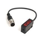 Rockwell Automation PHOTOSWITCH Photoelectric Sensor, VisiSight Teach, Standard Diffuse, Red, DC - LO or DO selectable, Auto Source (PNP) / Sink (NPN), 4-pin DC Micro QD on 152mm (6in) pigtail, IO-Link Enabled