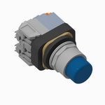 Allen-Bradley 800TC-PT26B 800T PB, 30mm Pilot Light,  Xfmr Type PTT W/ Incand Lamp, Transformer Type, Push to Test Type, Incandescent Lamp, Blue Plastic Lens, 240V AC 50/60 Hz, Finger Guards on Terminals, Standard, Device with Packaging