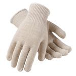 PIP® 35-C2110/L Medium Weight Work Gloves, Reversible/Seamless Style, L, 65% Cotton/35% Polyester Palm, 65% Cotton/35% Polyester, Natural/White, Continuous Knit Cuff, Uncoated Coating, Resists: Abrasion and Chemical, 65% Cotton/35% Polyester Lining