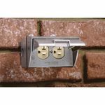 BELL® RAYNTITE® 5001-0 Weatherproof Cover, 4-9/16 in W x 1-1/2 in D, Duplex/Flip/Snap Cover, Die Cast Aluminum