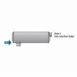 Donaldson® M085090 3-Style Round Muffler, 3.03 in Inlet x 2.99 in Outlet, 8-1/2 in Dia x 26.26 in L Body, 466 to 802 cfm