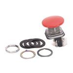 Rockwell Automation 800T-D6JA Non-Illuminated Pushbutton, 30.5 mm, 1NO-1NC Contact Configuration, Jumbo Mushroom Head Operator, Red