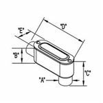 Bridgeport® LB-42CG Type LB Conduit Body With Cover, Gasket, 3/4 in Hub, 7.2 cu-in Capacity, Aluminum, Enamel Coated