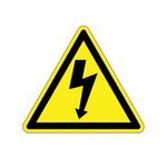 Panduit® PESW-D-1Y Pre-Printed ISO Warning Label, 3.2 in L x 3.9 in W, Legend: CAUTION - RISK OF ELECTRIC SHOCK, Black/Yellow Legend/Background, Vinyl Adhesive, 3 Labels