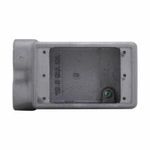 Crouse-Hinds Condulet® FSS2 Type FSS Shallow Device Box With Internal Ground Screw, Feraloy® Iron Alloy, 1 Gang, 2 Outlets, 2 Knockouts, 5-5/32 in H x 2-3/4 in W x 1-7/8 in D Dimensions