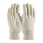 PIP® 95-606 Medium Weight General Purpose Gloves, Fabric/Work, Full Finger/Straight Thumb Style, Cotton/Polyester Palm, Cotton/Jersey/Polyester, Natural, Knit Wrist Cuff, Uncoated Coating, Cotton/Polyester Lining