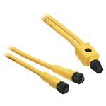 Allen-Bradley 879D-F5ECDM-2 V Cable or Y Cable Splitter, Female, Straight, DC Micro , Standard Materials, V Cable MaLEDC Micro , 5 Pins, Standard Wiring w/ Pin 5, Straight, Male, Same as First End, PVC Cable, Yellow, Shld 22AWG, Standard, 2.0m