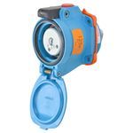 MELTRIC DECONTACTOR™ 63-14075 DSN20 Switch Rated Female Receptacle With Neutral, Ground, 110/125/220/250 VAC, 20 A, Blue