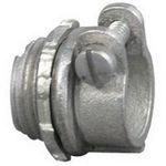 Appleton® 7480V Conduit Connector With Locknut, 3/8 in Trade, 0.31 to 0.63 in Cable Openings, For Use With Armored/FMC Cable, Malleable Iron, Electroplated Zinc
