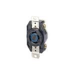 Leviton® V-0-Max® 2420 3-Phase Grounding Locking Receptacle, 250 VAC, 20 A, 3 Poles, 4 Wires, Black