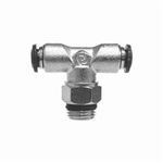 Midland Industries 20107N Swivel Branch Tee, Tee, 3/8 x 3/8 x 1/4 in, Push-In x Push-In x Male Global Threaded End Style, Brass