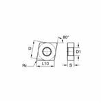Kennametal® Kenloc™ CNMG432RN High Performance Turning Insert, CNMG Insert, Material Grade: M, P, 80 deg Diamond Shape, Negative Rake, Carbide, Manufacturer's Grade: KCP40