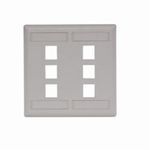 PREMISE WIRING IFP26GY Rear Load iSTATION™ Faceplate, 2 Gangs, ABS, Snap-In/Threaded/Flush/Wall Mount