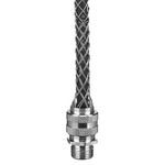 Wiring Device-Kellems 074011249 Form 3 Standard Straight Deluxe Cord Grip With Stainless Steel Mesh, 3/4 in Trade, 1 Conductor, Cable Openings: 3/4 to 7/8 in, Aluminum
