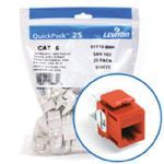 eXtreme® QuickPort® QuickPack® 61110-BO6 UTP Connector, Cat 6+ Module, Panel Mounting, 1 Ports, Plastic, Orange