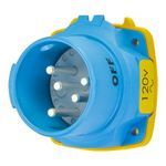 MELTRIC DECONTACTOR™ 63-38165 DSN30 Switch Rated Male Inlet, 120/127/208/220 VAC, 30 A, 2 Pole, 3 Wires, Blue