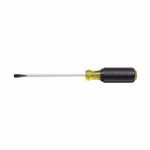 Klein® 605-8 Heavy Duty Screwdriver, Cabinet/Slotted Point, 12-11/32 in OAL, Plastic Handle, Nickel Chrome Plated