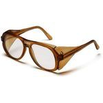 Pyramex® SC210C Monitor Safety Glasses, Anti-Fog/Scratch-Resistant Lens Coating, Clear Lens, Amber/Caramel Frame, Polycarbonate Frame, Polycarbonate Lens