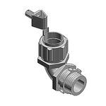 T&B® 5252GR 5200GR External Bonding Non-Insulated Liquidtight Conduit Connector, 1/2 in Trade, 90 deg Angle, Malleable Iron, Chromate/Electroplated Zinc