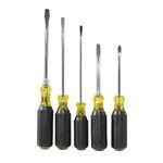 Klein® 85075 Screwdriver Set, Measurement System: Imperial, 5 Piece, No ESD-Safe, Insulated: No, Screwdriver Types Included: Cabinet/Keystone/Phillips®, Specifications Met: ASME Specified, Acetate/Steel, Polished Chrome
