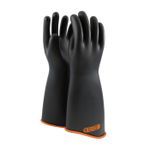 Novax® 158-4-18/9 Insulating Electrical Safety Gloves, SZ 9, Natural Rubber, Black with Orange Liner, 18 in L, ASTM Class: Class 4, 36000 VAC/54000 VDC Max Use Voltage