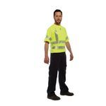 National Safety Apparel® BSTJTRC3SM Flame-Resistant Short Sleeve Tee, S, Fluorescent Yellow, Modacrylic Blend
