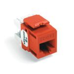 eXtreme® QuickPort® 61110-RO6 UTP Connector, Cat 6+ Module, Panel Mounting, 1 Ports, Plastic, Orange