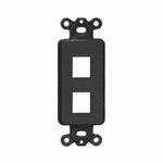 PREMISE WIRING ISF2BK Unloaded Decorator Outlet Frame, 1 Gangs, 2 Ports, ABS, For Use With Data, Fiber, Audio/Video Connectors, Black