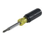 Klein® 32476 5-in-1 Multi-Bit Nut Driver/Screwdriver, Measurement System: Imperial, 5 Piece, 5/16 in, #1, #2, 1/4 in, 3/16 in Screwdriver Size, Cushion Grip Handle, Plastic/Steel, No Magnetized Tip