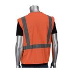 PIP® 302-V205OR-6X/7X Dual Sized High Visibility Breakaway Safety Vest, 6XL/7XL, Hi-Viz Orange, Polyester Mesh, Zipper Closure, 2 Pockets, ANSI Class: Class 2, ANSI 107 Class 2 Type R2