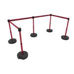 Banner Stakes PL4597 PLUS Barrier Set X5, Red "Do Not Enter-Arc Flash Boundary", Includes: 5 PLUS Stanchions, 5 PLUS Bases, 4 PLUS Banner Head, 1 PLUS Receiver Head, Belt Length 15 ft, Suitable for Indoor/Outdoor Use