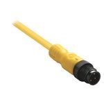 Allen-Bradley 889D-F4ACDM-V10 DC Micro Cable, Female, Str., Female, Str., 4 Pins, Std Materials, 4 Pins, DC Micro, Male, Str., Str., Male, DC Micro (M12), Same as First End, PVC Cbl, Yellow, UnShld, 22AWG, Patchcord, Reverse Wiring, 10 m