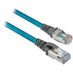 Allen-Bradley 1585J-E8HB-5 Ethernet Media, RJ45, Standard, Right Angle Male, 8 conductors (4 pair), Teal,  Shielded,  22AWG 600V PVC, 100BASE TX,  100 Mbit/s, No connector , flying leads, No Connector, standard, 5 Meters, Standard