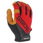 Boss® 120-ML1350T/L 120-ML1350T High Performance Gloves, Leather Palm, Red, Slip-On Cuff, Uncoated Coating, Spandex® Lining