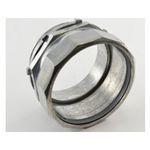 Bridgeport® 259-DC2 Concretetight Raintight Compression Connector, 4 in Trade, For Use With: Steel/Aluminum EMT and Rigid Conduit, Die Cast Zinc, Ball Burnished/Mirror Smooth