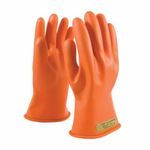 Novax® 147-00-11-10 Insulating Electrical Gloves, SZ 10, Natural Rubber, Orange, 11 in L, ASTM Class: ASTM D120/Class 00, 500/750 VAC/VDC Maximum Use