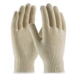PIP® 35-C2110/S Medium Weight Work Gloves, Reversible/Seamless Style, S, 65% Cotton/35% Polyester Palm, 65% Cotton/35% Polyester, Natural/Yellow, Continuous Knit Cuff, Uncoated Coating, Resists: Abrasion and Chemical, 65% Cotton/35% Polyester Lining