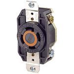 Leviton® V-0-Max® 2710 Grounding Locking Receptacle, 125/250 VAC, 30 A, 3 Poles, 4 Wires, Black