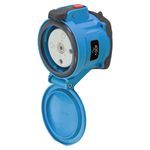 MELTRIC DECONTACTOR™ 63-34142 DSN30 Switch Rated Female Receptacle With Ground, 347/600 VAC, 30 A, 2 Pole, 3 Wires, Blue