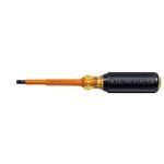 Klein® 602-4-INS Screwdriver, Slotted Point, 1/4 in Point, Steel Shank, 8-5/16 in OAL, Dielectric Plastic Handle, Black Oxide, Specifications Met: ASTM F1505, Insulated: Yes, No ESD-Safe