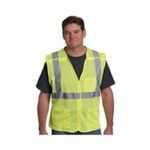 PIP® 302-5PMVLY-L 302-5PMV Safety Vest, L, Hi-Viz Lime Yellow, Polyester, Hook and Loop Closure, 3 Pockets