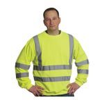 PIP® 323-CNSSELY-L 323-CNSSE Crew Neck Sweatshirt, Hi-Viz Lime Yellow, Polyester Fleece, 47.2 in Chest