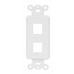 PREMISE WIRING ISF2W Unloaded Decorator Outlet Frame, 1 Gangs, 2 Ports, ABS, For Use With Data, Fiber, Audio/Video Connectors, White