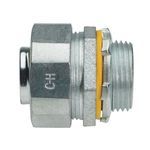 Crouse-Hinds Liquidator™ LTB100GC Insulated Straight Liquidtight Conduit Connector With Locknut, 1 in Trade, Malleable Iron, Electroplated Zinc