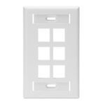 QuickPort® 42080-6WS Standard Size Wallplate With ID Window, 1 Gang, 4.53 in H x 2.75 in W, Plastic, White